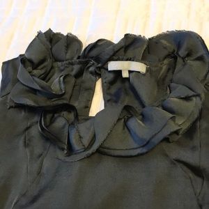 Silky dark great blouse w ruffle